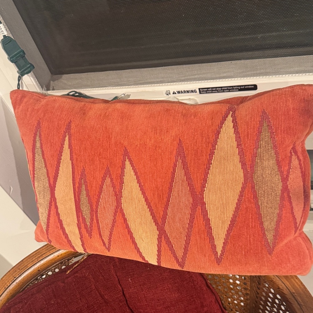 Decorative Orange Geometric Accent Pillow - Modern Home Accents
